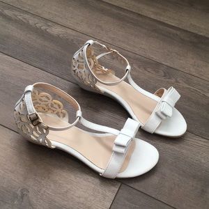 White wedge sandals